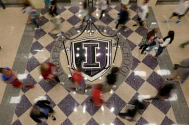 Students pass in the hallway as they get to their next classes at Independence High School...