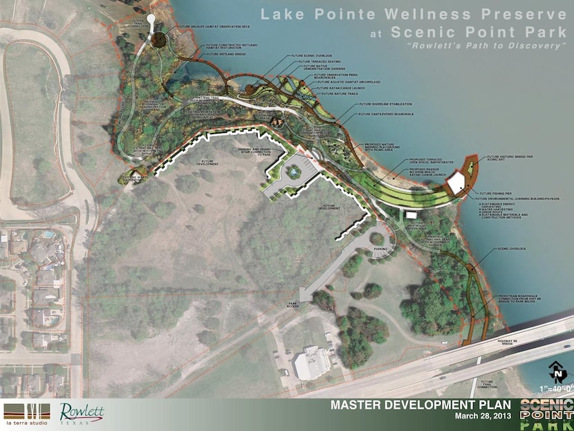 
This rendering shows possible plans for Scenic Point Park and the surrounding area. 
