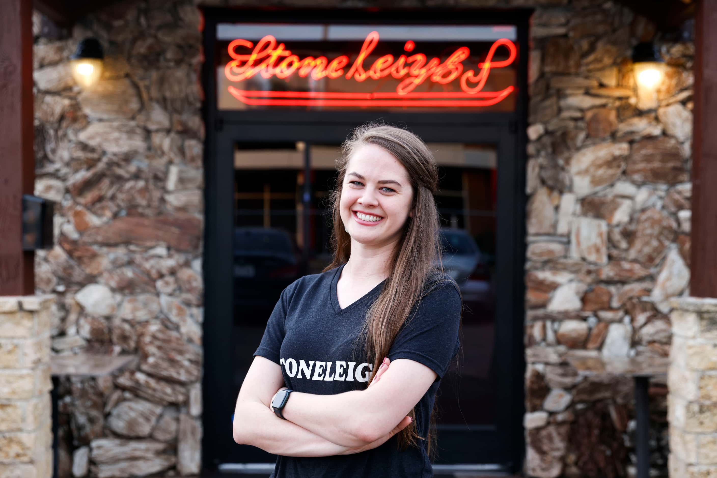 Stoneleigh P owner Laura Garrison, poses in front of the restaurant that's now hers to run.