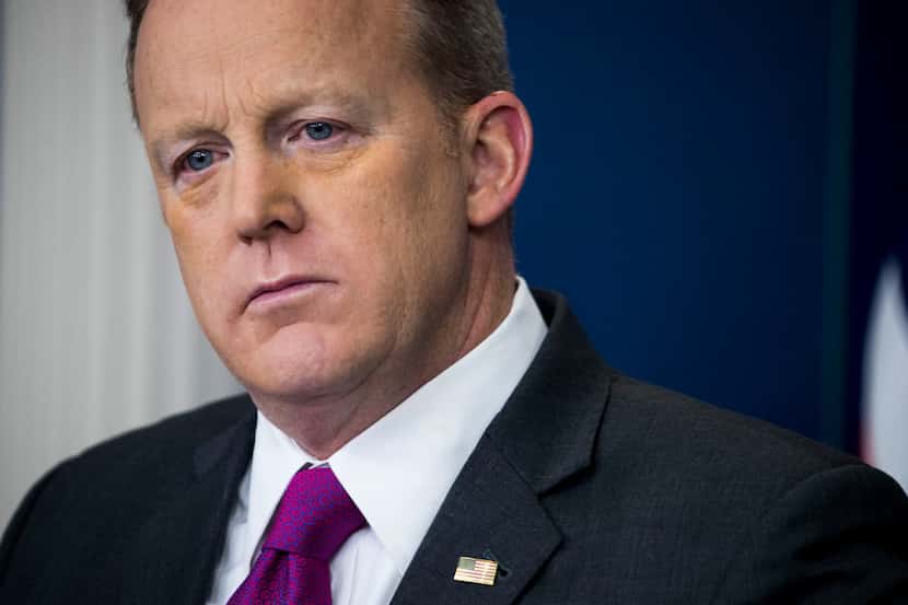 Press Secretary Sean Spicer holds a daily briefing at the White House in Washington, March...