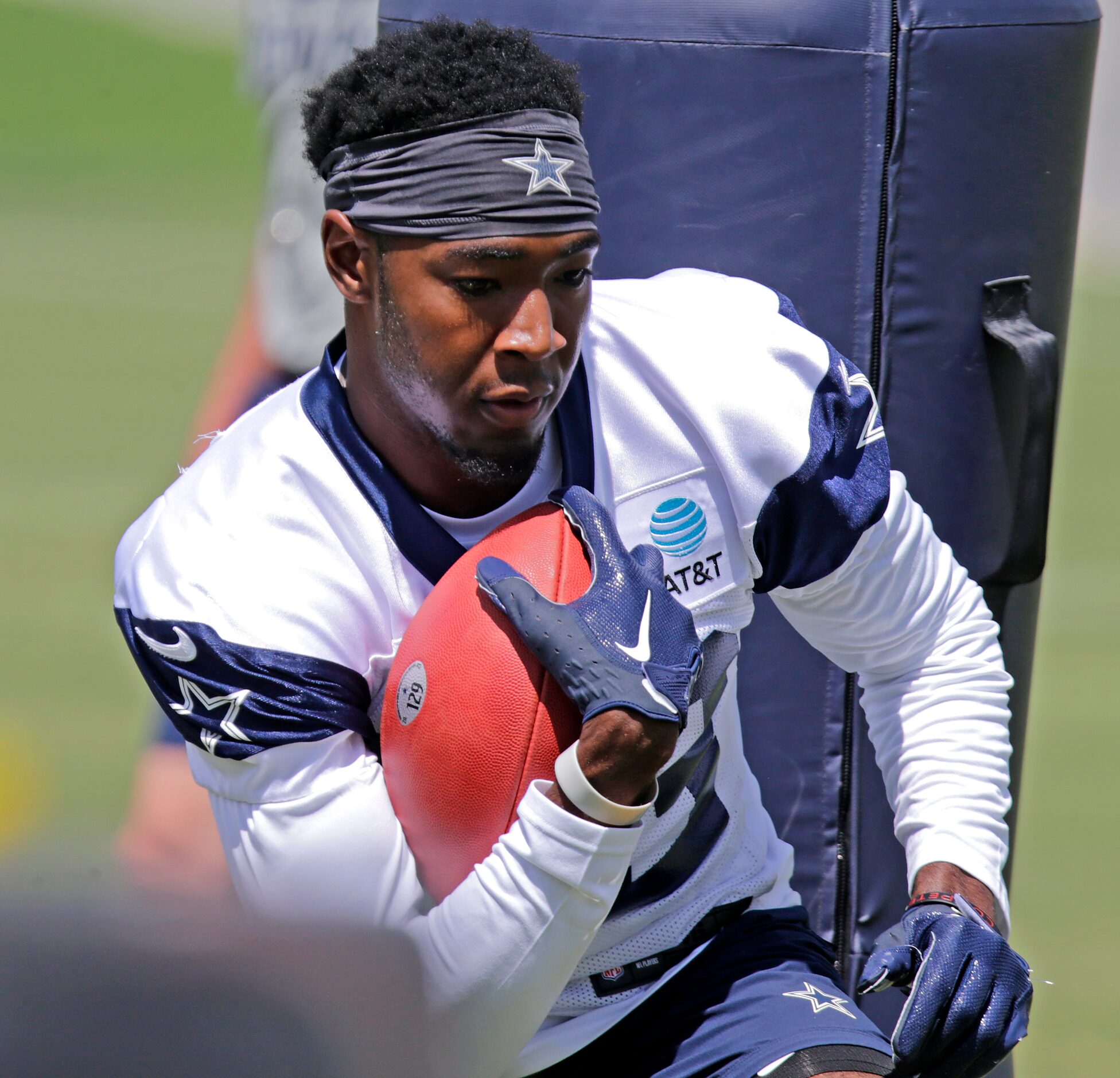 Cowboys rookie wide receiver Jalen Brooks (83) participates in drills as the Dallas Cowboys...