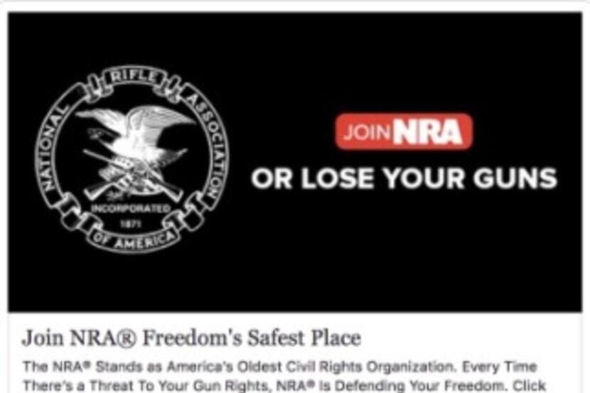 A Facebook ad by the National Rifle Association 
