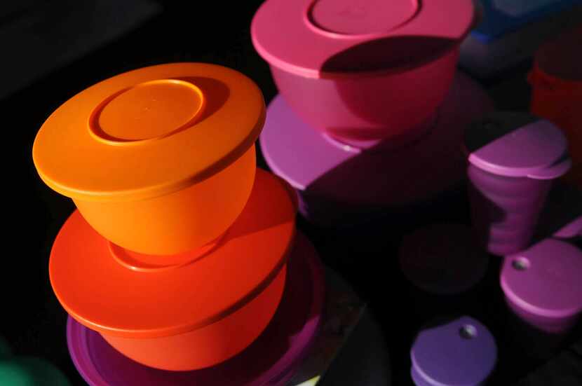 FILE - This Aug. 5, 2011 file photo shows colorful Tupperware products in Bellflower, Calif....