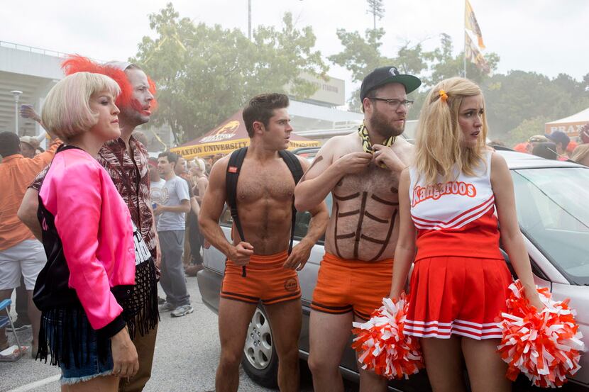 ( L-r) Paula (Carla Gallo), Jimmy (Ike Barinholtz), Teddy (Zac Efron), Mac (Seth Rogen) and...