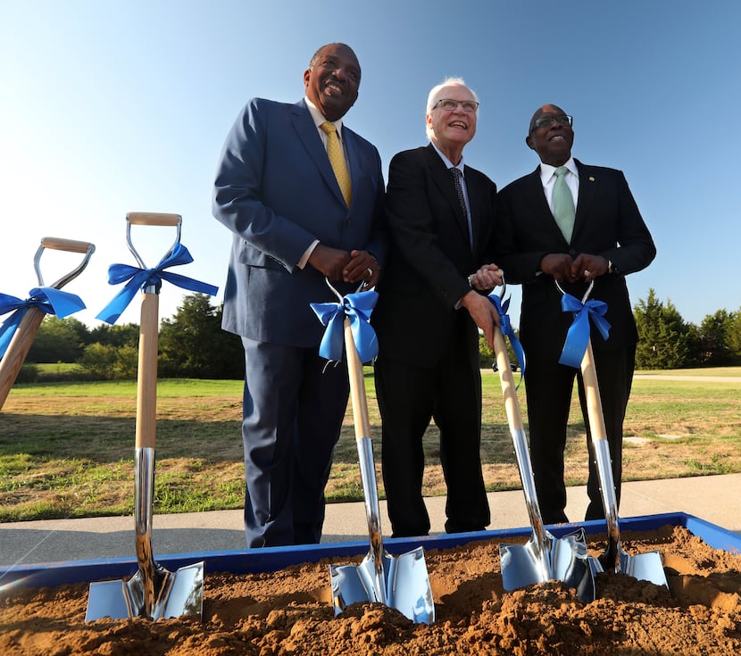 State Sen. Royce West (from left), UNT Dallas president Bob Mong and Dallas City Council...