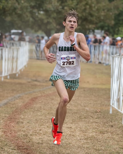 Caden Leonard of Southlake Carroll won the boys 6A race. The Texas UIL State Cross-country...