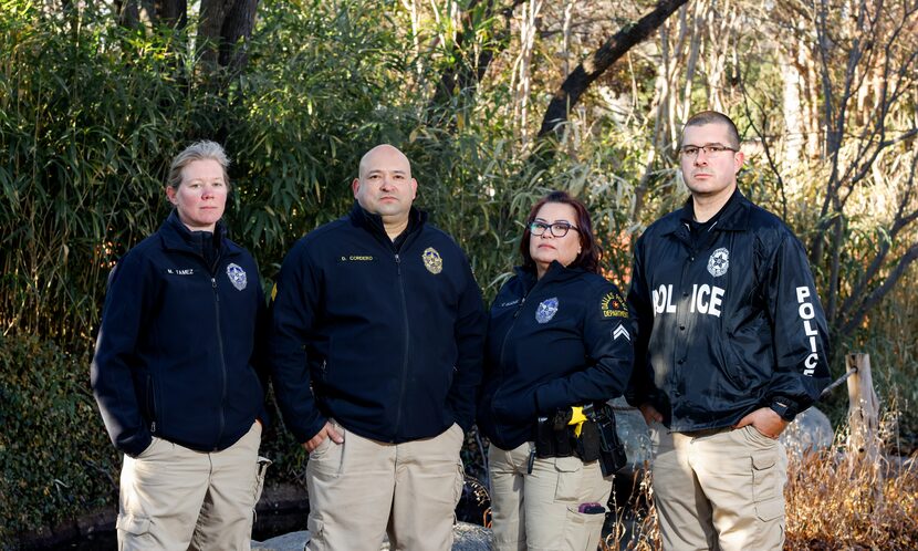 The Dallas Police Department's animal cruelty unit includes Sgt. Daniel Cordero (second from...