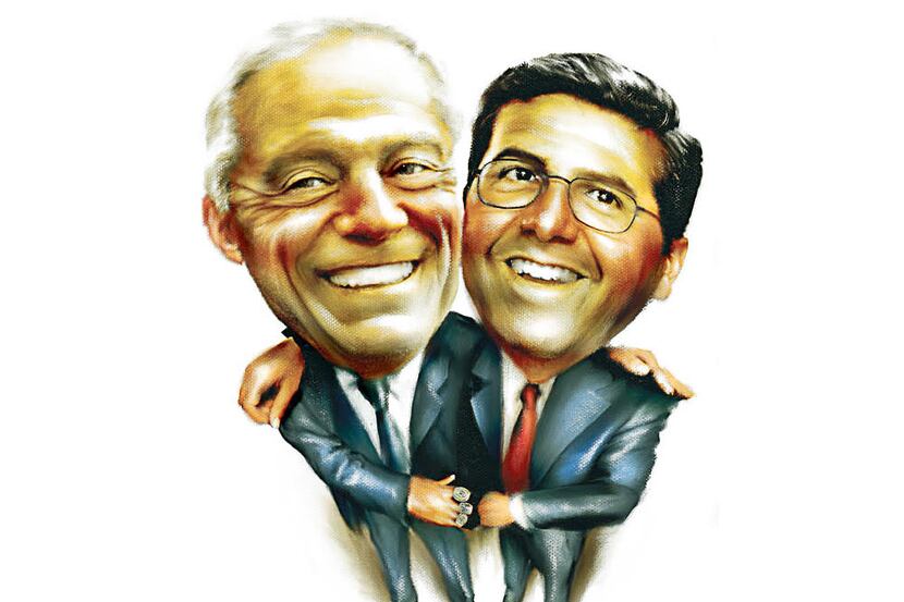 An illustration of Cowboys owner Jerry Jones and Commanders owner Daniel Snyder from 2008.
