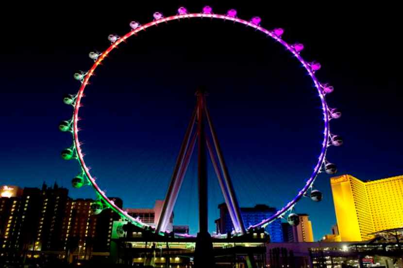 
The 550-foot High Roller’s air-conditioned observation cabins will each hold 40 people for...
