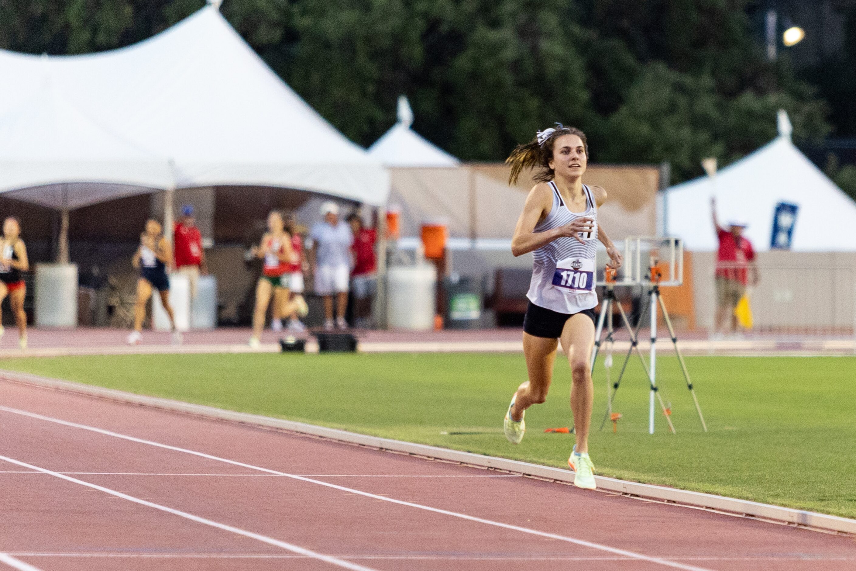 Natalie Cook of Flower Mound competes in the girls’ 1600-meter final at the UIL Track &...