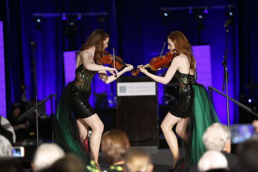 Duo Sephira performs onstage during Emerald Ball at The Fairmont Hotel, in Dallas, Saturday,...