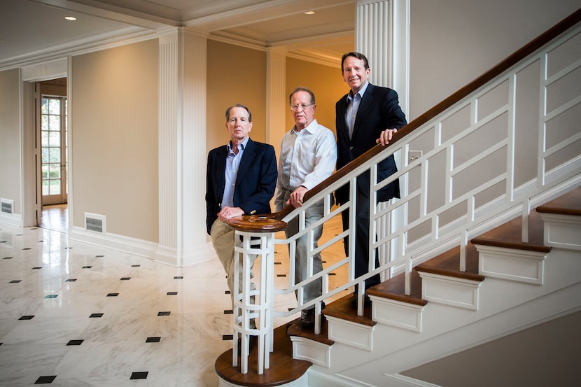 Clint Murchison III (left), Burk Murchison (center) and Robert Murchison photographed at the...