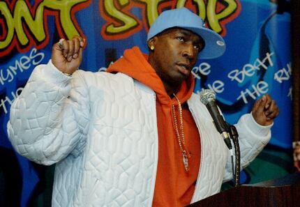 DJ Grandmaster Flash describes the genesis of his career at a news conference to  launch...