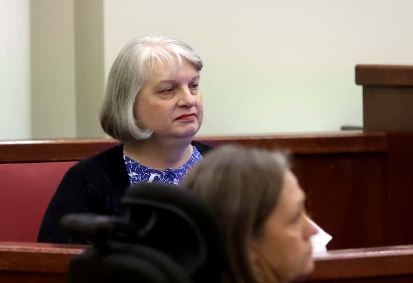 Donna Dean, Aaron Dean's mother, gives testimony during the sentencing phase of her son's...