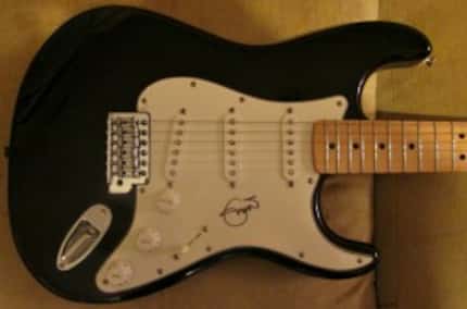 The Eric Clapton-signed guitar (Photo courtesy Diann Warnock)