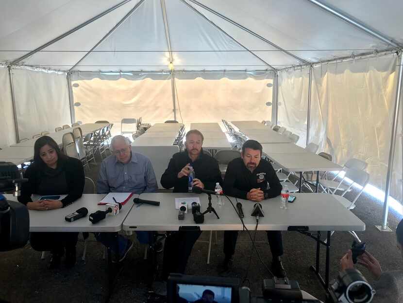 Human rights activists hold a news conference in El Paso on Thursday, calling  on President...