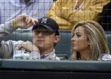  Manziel and Colleen Crowley attend a Texas Rangers game. (File Photo/The Associated Press)