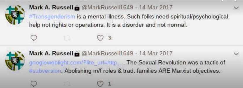This is a screenshot of tweets from former McKinney ISD teacher Mark Russell.
