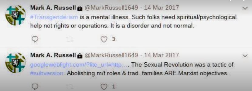 This is a screenshot of tweets from former McKinney ISD teacher Mark Russell.