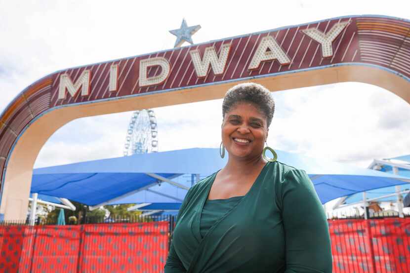 Dr. Froswa Booker-Drew, VP of Community Affairs, poses at the State Fair in Dallas on...