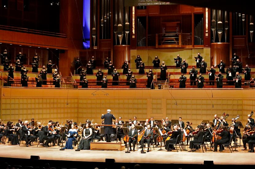 The Dallas Symphony Orchestra and Dallas Symphony Chorus perform under music director Fabio...