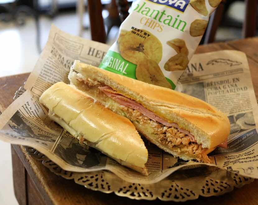 A sandwich honoring Cuban Adolis García of the Texas Rangers at Cuban Dulceria &...