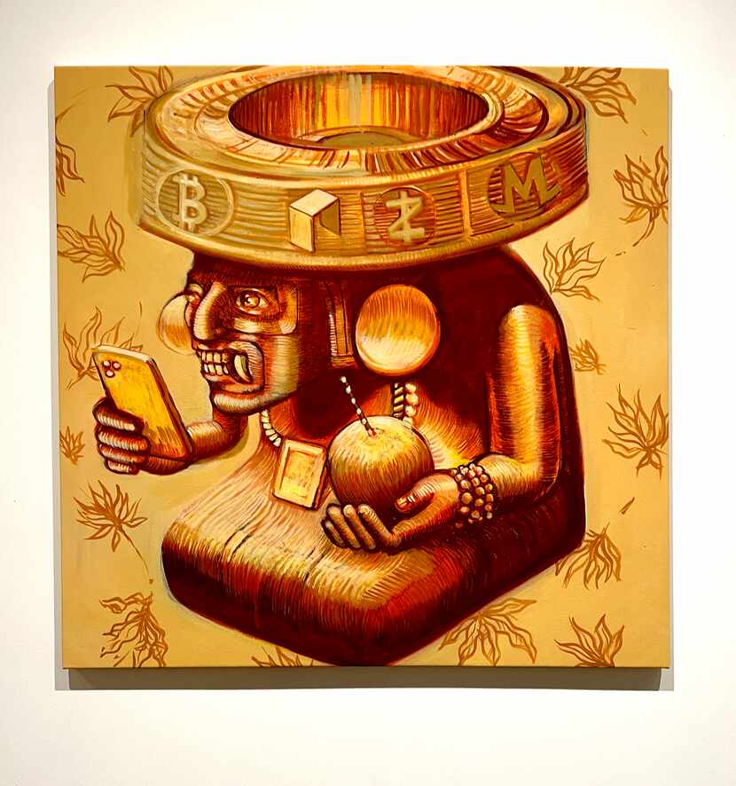 Simon Vega, 'How's my Bitcoin?,' 2022, acrylic on canvas at 'Simon Vega: The Return of...