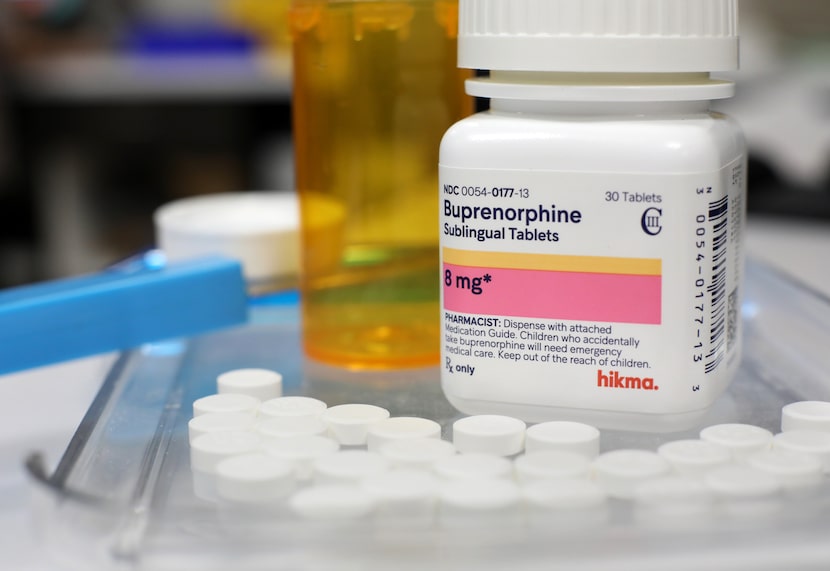 Buprenorphine tablets are shown at Integrated Pharmacy in Plano on Sept. 22, 2023.