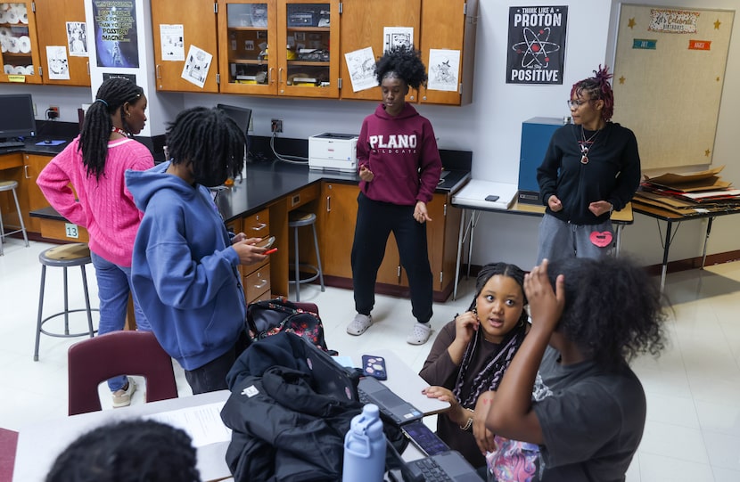 Plano Senior High School students in the Black Student Union meet to plan for a Black...