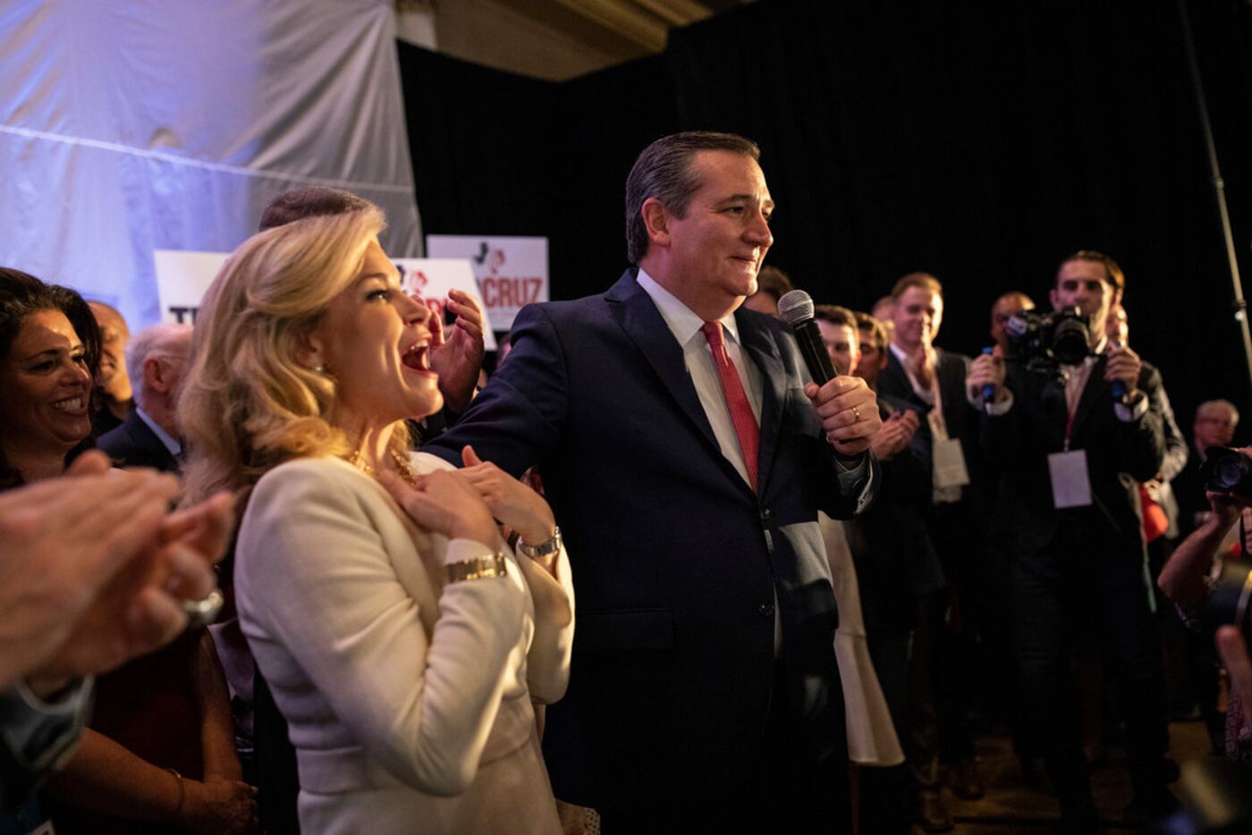 Sen. Ted Cruz speaks at his election night victory party in Houston on Nov. 6, 2018.