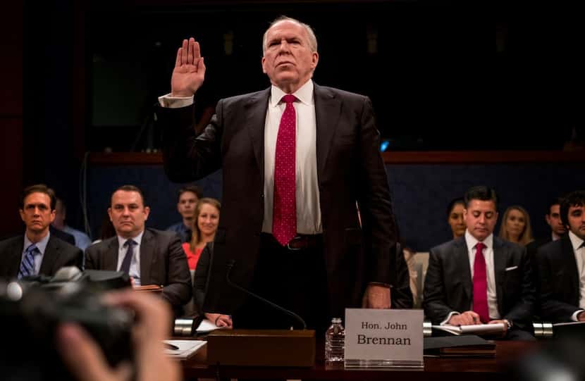Former CIA director John Brennan testified before the House Intelligence Committee on the...