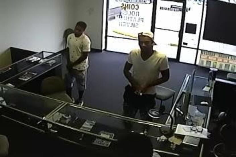 A surveillance camera caught the robbers in the act.
