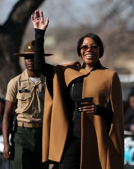 Dallas Police Chief U. Renee Hall waves to crowds during the Martin Luther King, Jr. Parade...