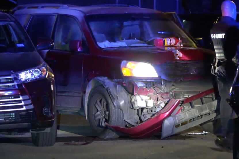 A stolen SUV led officers on a chase before crashing into a police vehicle in Richardson...