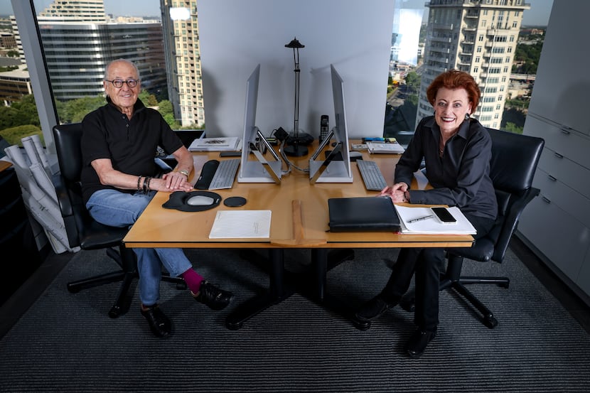 Andre Staffelbach and Jo Staffelbach Heinz at their home office in Dallas. The prominent...
