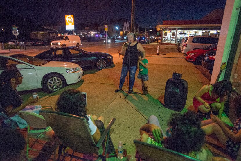 Ofelia Faz-Garza, aka "la Mex Mama," is joined by her daughter Paloma Garza during a poetry...