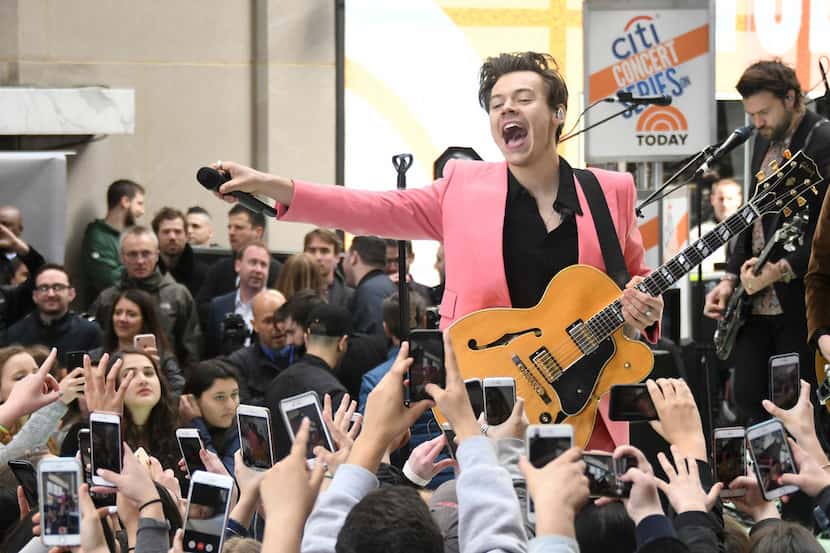 NEW YORK, NY - MAY 09: Harry Styles performs on NBC's 'Today' at Rockefeller Plaza on May 9,...