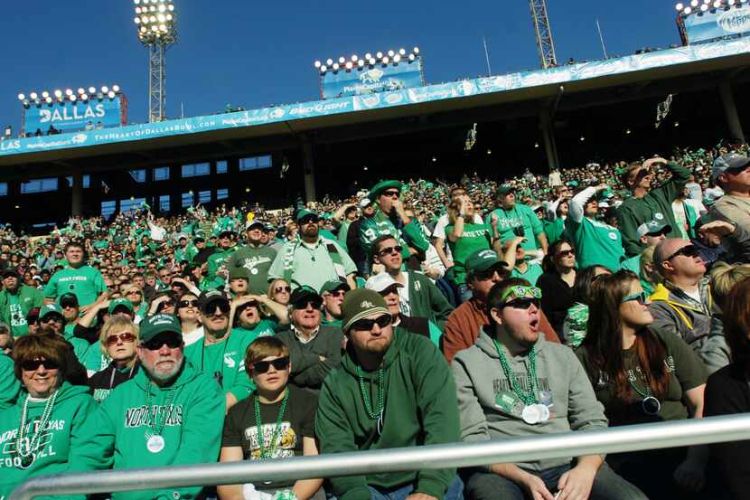 University of North Texas fans watch the Mean Green take on UNLV in the 2014 Heart of Dallas...