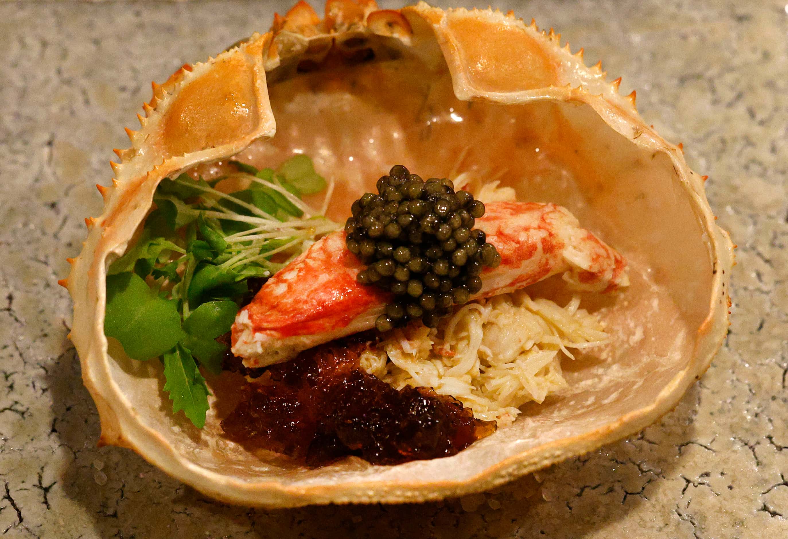 A kegani (Japanese hairy crab) dish was the third course at a recent tasting at Chef...