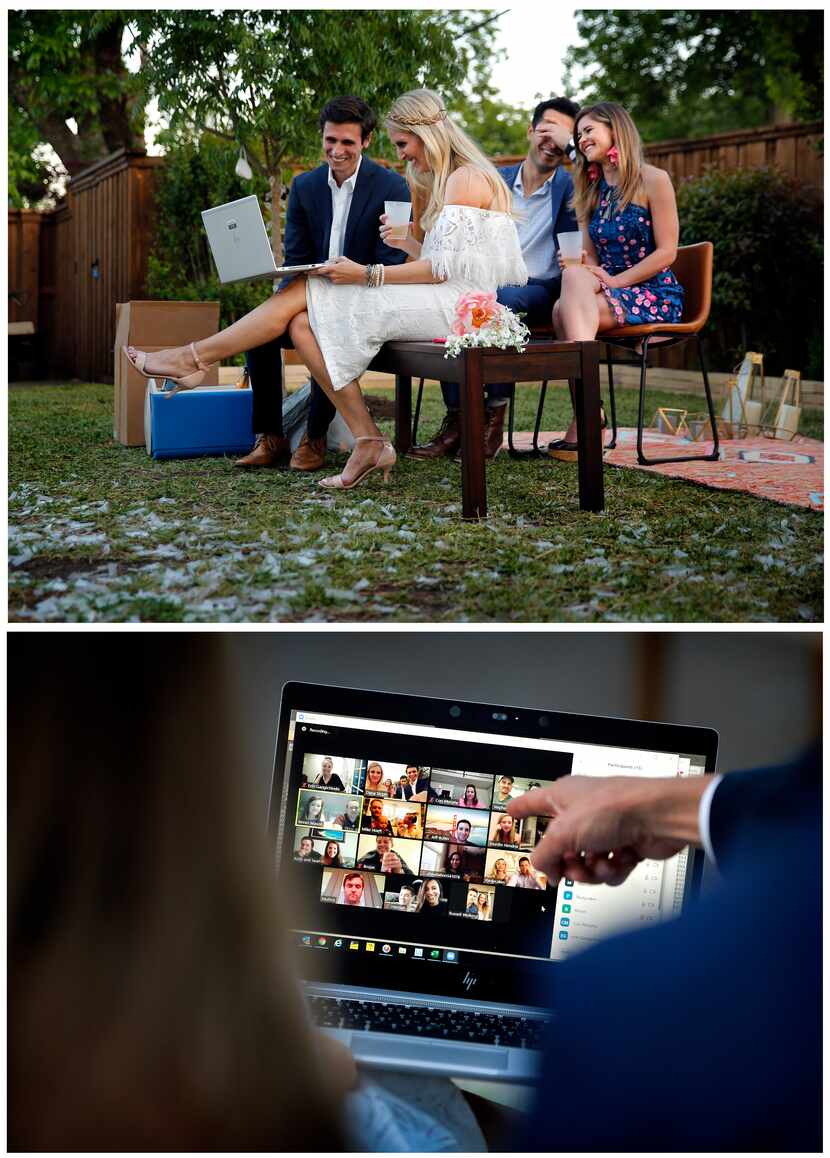 After their backyard wedding, the Houshians joined extended family and friends on a video...