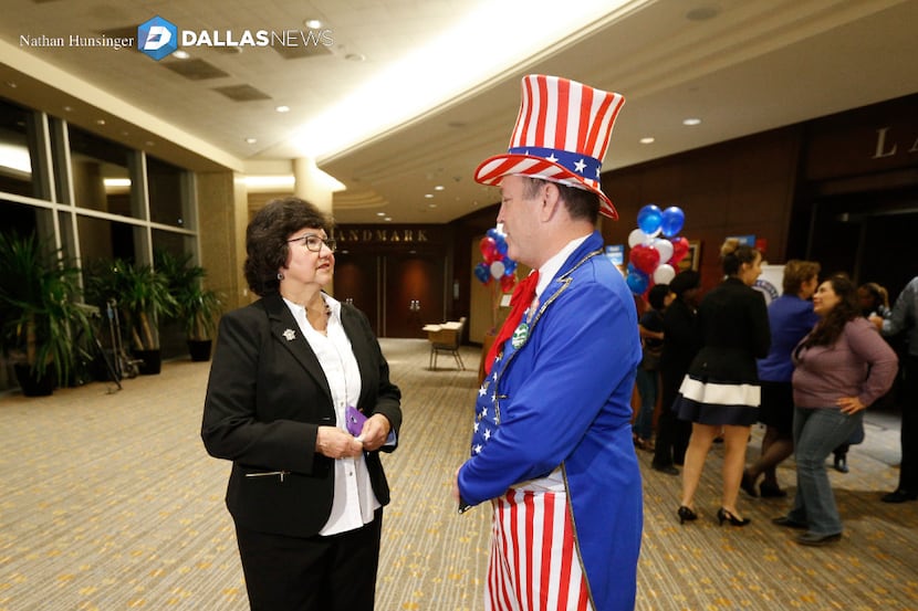 Dallas County Sheriff Lupe Valdez talked to Chris DesJardins during the Dallas County...