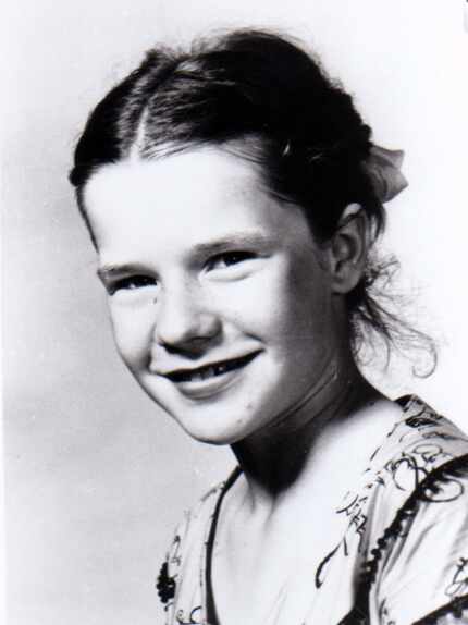 Janis Joplin in a school photo, probably in the ninth grade.