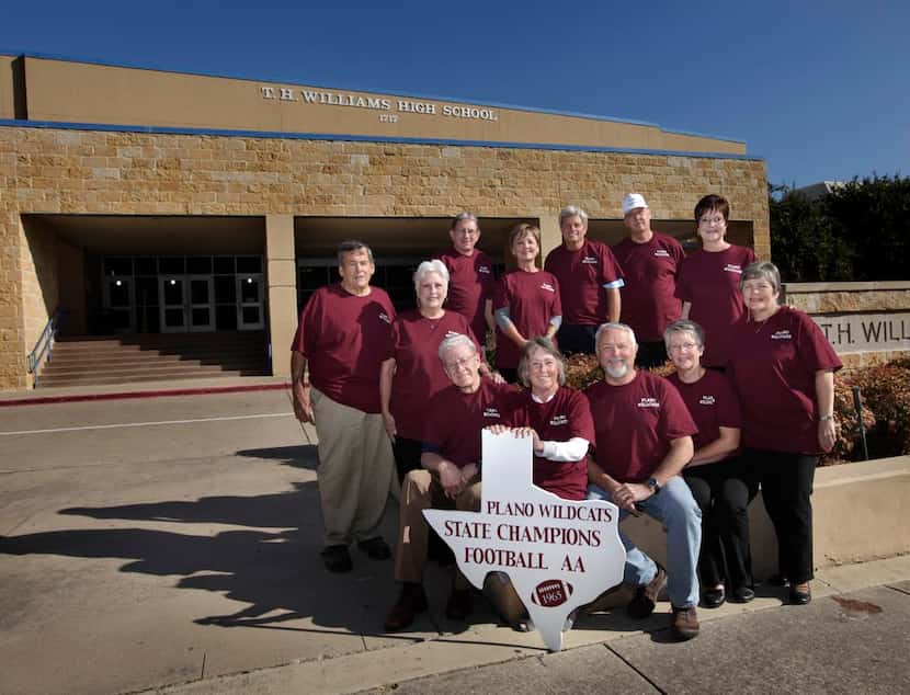 
Members of the Plano High School class of 1965 get together at their old school, which is...