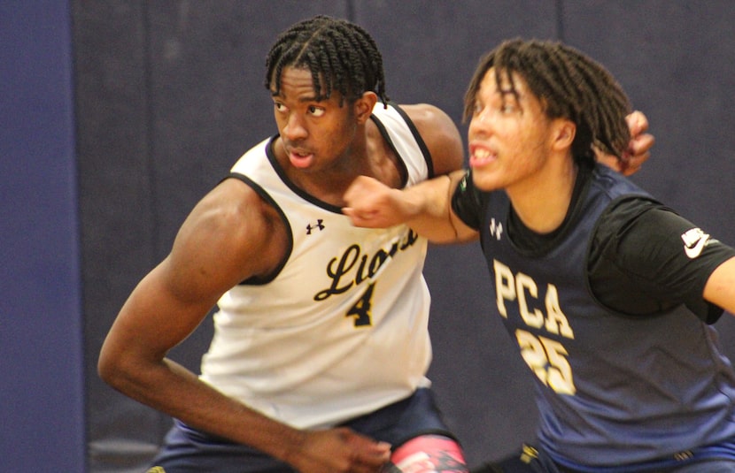 Plano Prestonwood sophomore Francis Chukwudebelu (left) is the 22nd ranked boys basketball...