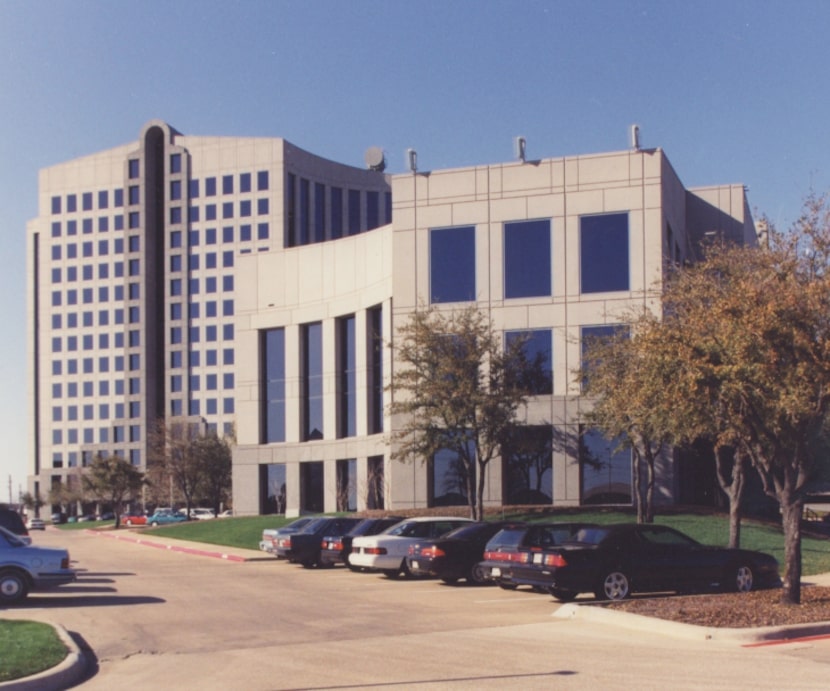 The Dominion Plaza office complex includes a 14-story tower and a 3-story building.