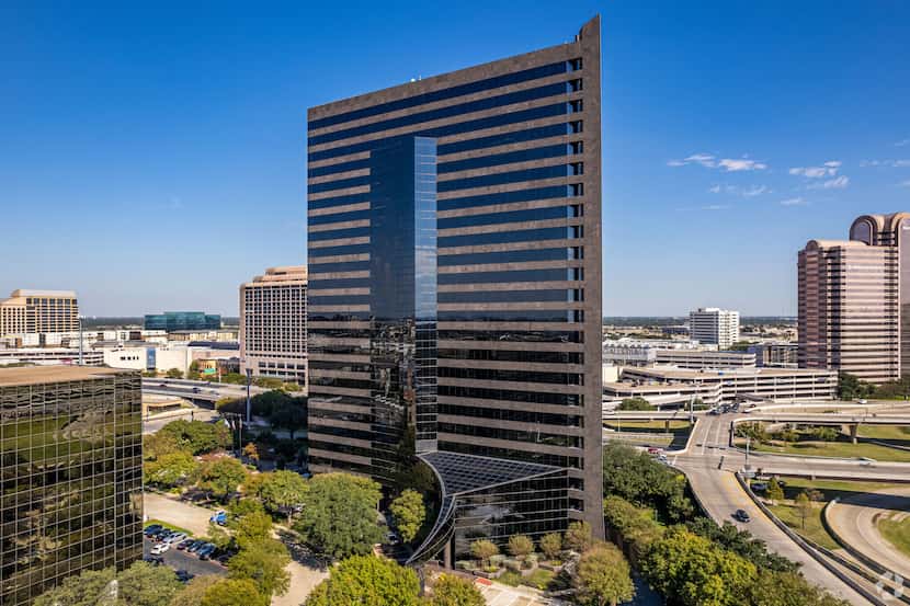 The Pinnacle Tower is on LBJ Freeway at the intersection with the Dallas North Tollway in...