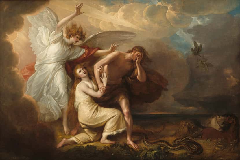The Expulsion of Adam and Eve from Paradise,  by Benjamin West (1791).  