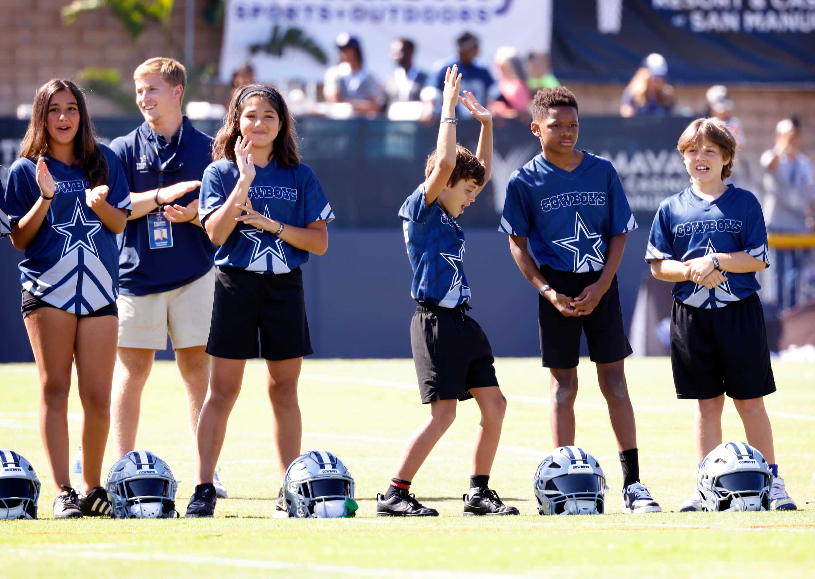 Youth NFL Flag Football players from Ventura County are introduced during the annual...