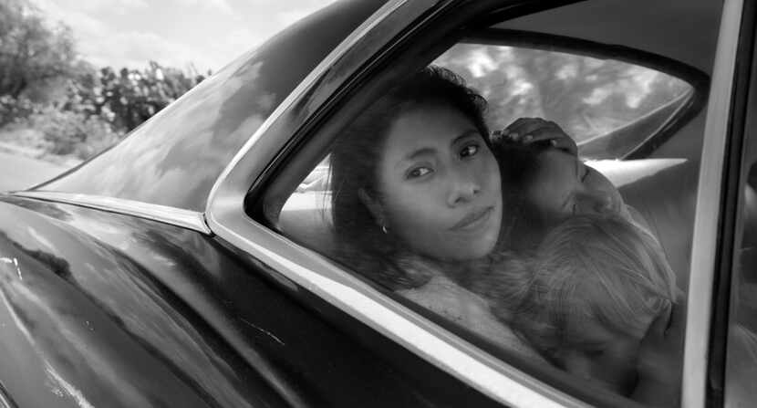 Yalitza Aparicio in a scene from the film Roma, which is a favorite in several awards...