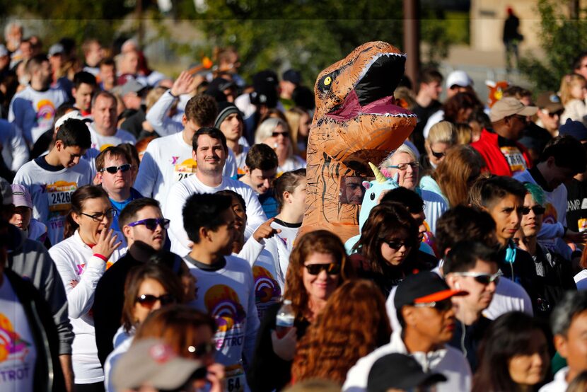 Runners participated in the 49th annual Dallas YMCA Turkey Trot in downtown Dallas in 2016....